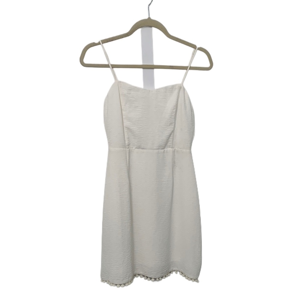 Altar'd State Cream Textured Mini Dress with Spaghetti Straps